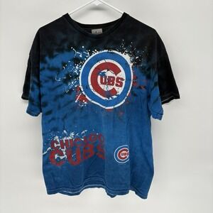 Chicago Cubs T-Shirt  Short Sleeve Blue Tie-Dye AOP MLB Baseball Men XL
